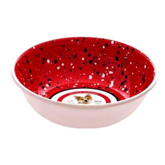 Comedero Acero Inoxidable Rojo Moteado Small 350ml (98519)