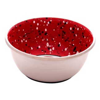 Comedero Acero Inoxidable Rojo Moteado M 500ml (98520)