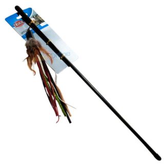 Varita con Senuelo Tiras de cuero y Plumas 50 cm (T4550)