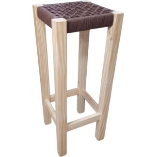 Banco Madera Pino Taburete Banqueta Encordado Alto Garantia Pino Natural Pino Garantia 2 Años