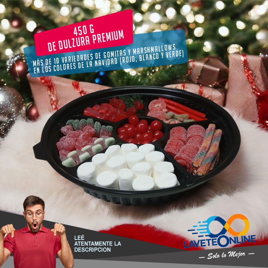 Bandeja Dulce Navidad Personalizada Con Logo Tu Regalo Empresarial - Alternativa Caja Navideña - Motivo: Felicidades - Imagen 5