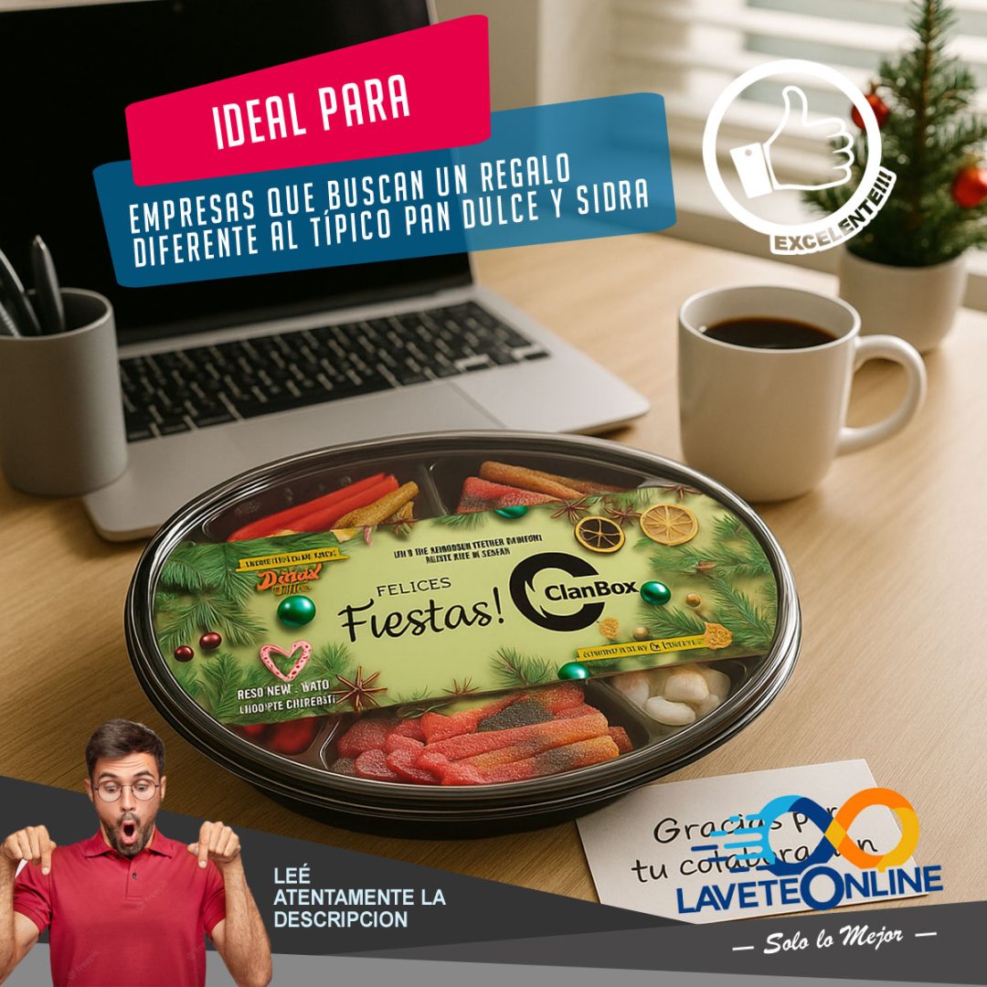 Bandeja Dulce Navidad Personalizada Con Logo Tu Regalo Empresarial - Alternativa Caja Navideña - Motivo: Felicidades - Imagen 7