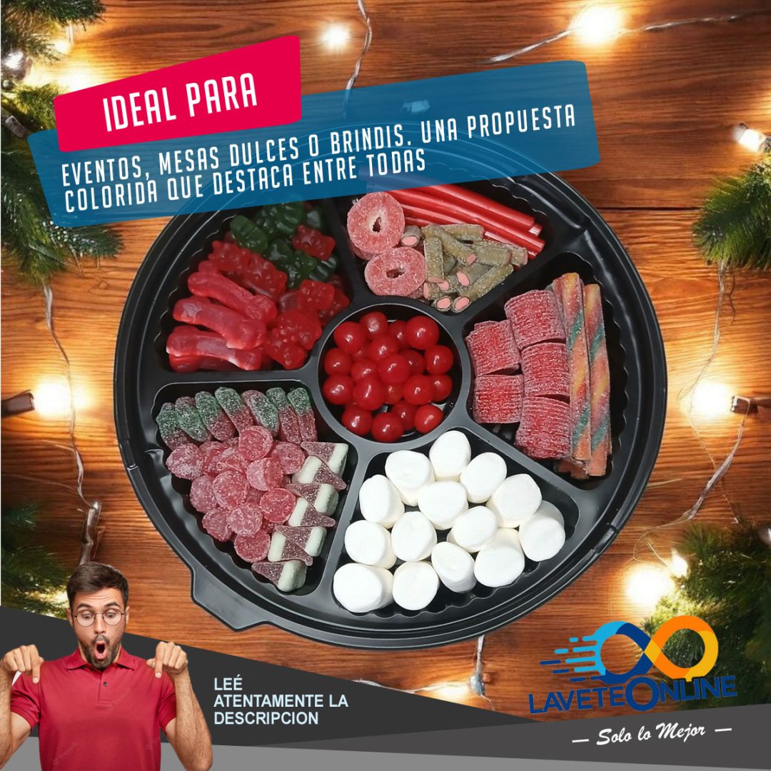 Bandeja Dulce Navidad Personalizada Con Logo Tu Regalo Empresarial - Alternativa Caja Navideña - Motivo: Felicidades - Imagen 9