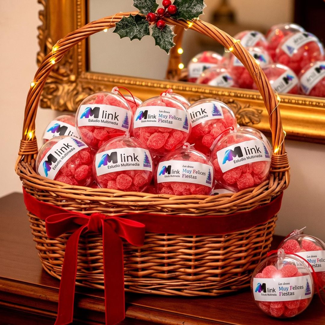Esfera Navideña Personalizada Rellena de Gomitas – Souvenir y Regalo Original - Imagen 5