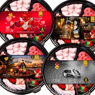 Bandeja Amor Picada Dulce Gomitas Box premium para Aniversarios, San Valentin - Varios Motivos