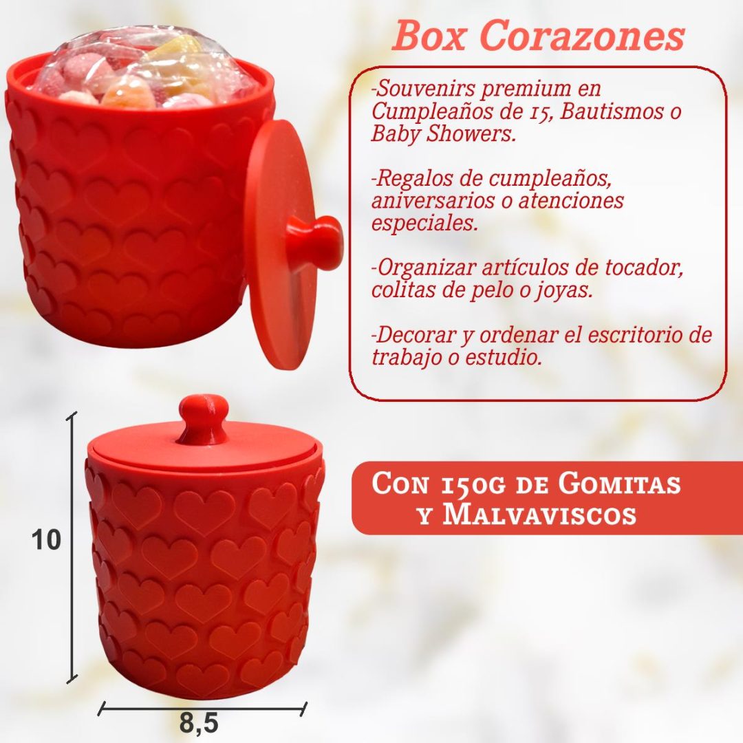 Box Labrado Corazones con Gomitas 💖✨ - Rojo - Imagen 2