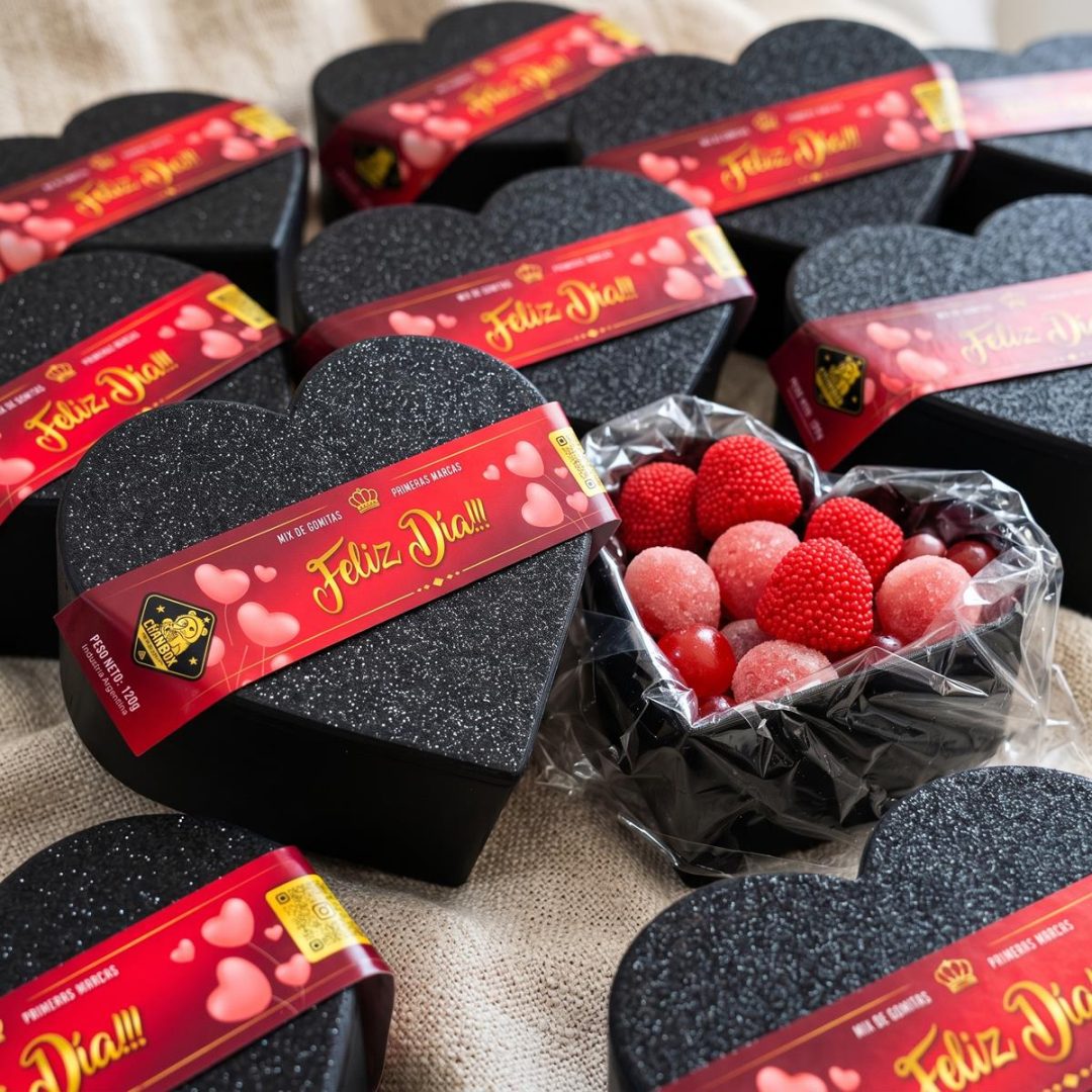 Caja Corazón Organizador con Gomitas 120g - "Feliz Día" 💖🍎💼 - Imagen 12