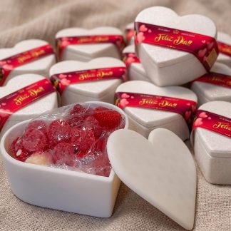 Caja Corazón Organizador con Gomitas 120g - "Feliz Día" 💖🍎💼