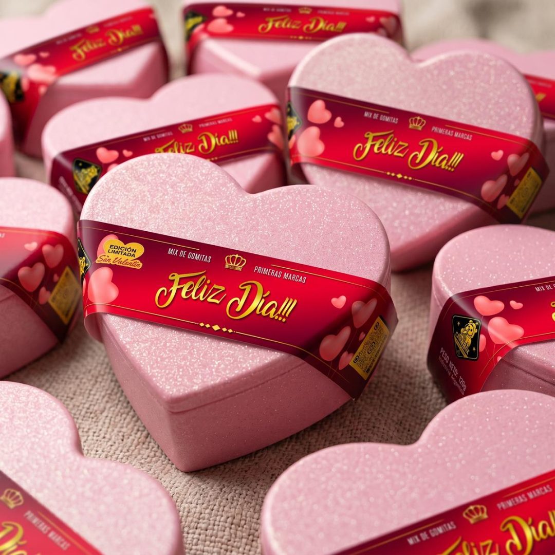 Caja Corazón Organizador con Gomitas 120g - "Feliz Día" 💖🍎💼 - Imagen 3