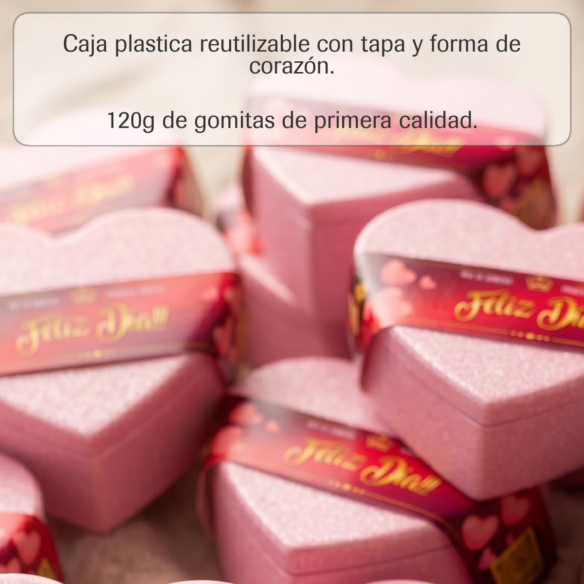 Caja Corazón Organizador con Gomitas 120g - "Feliz Día" 💖🍎💼 - Imagen 2