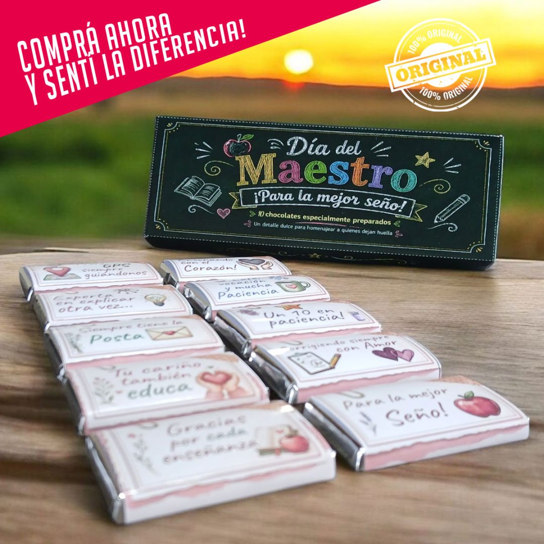 Estuches de 10 Chocolatines Día del Maestro – Edición Especial 🍎✨ - Imagen 2