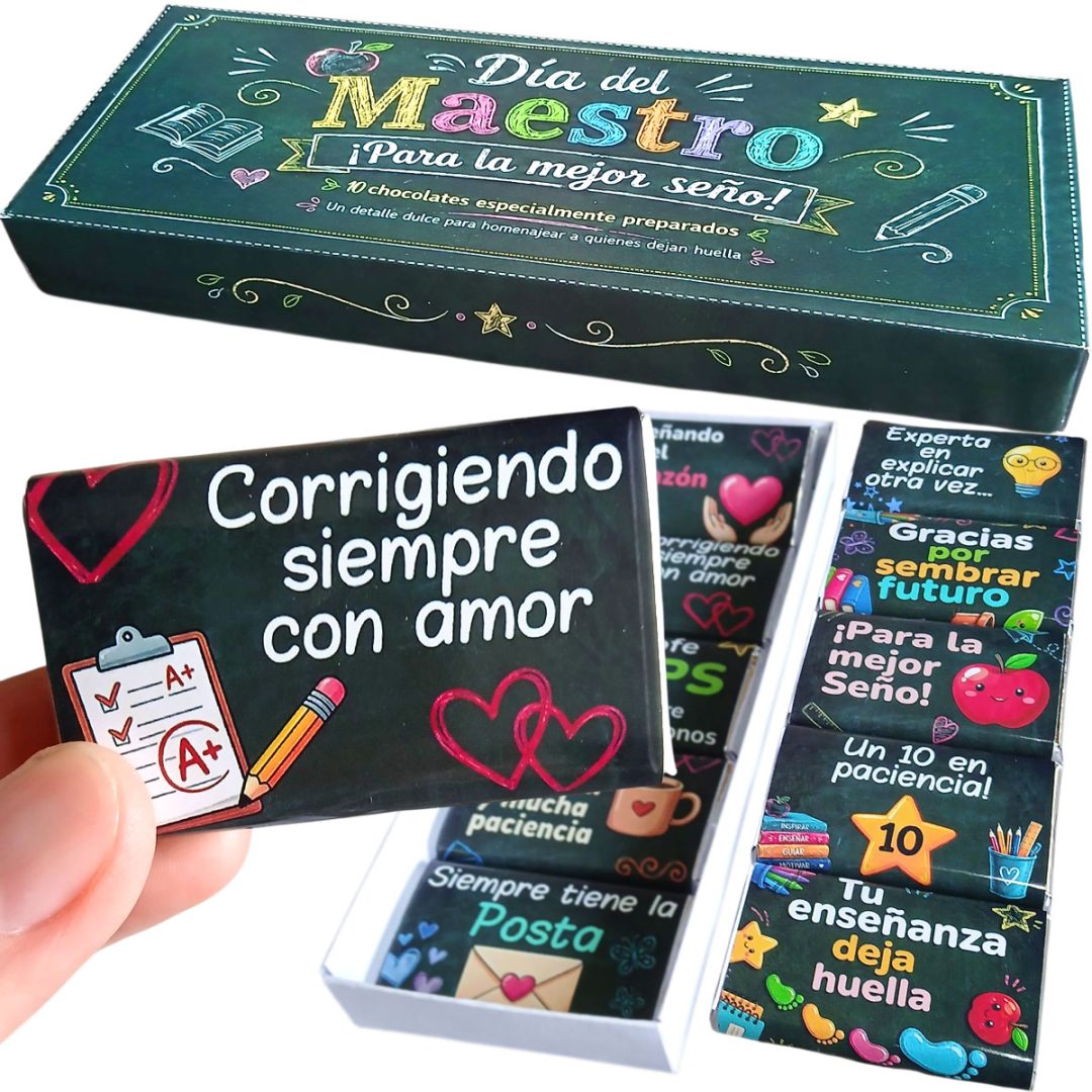 Estuches de 10 Chocolatines Día del Maestro – Edición Especial 🍎✨ - Imagen 8