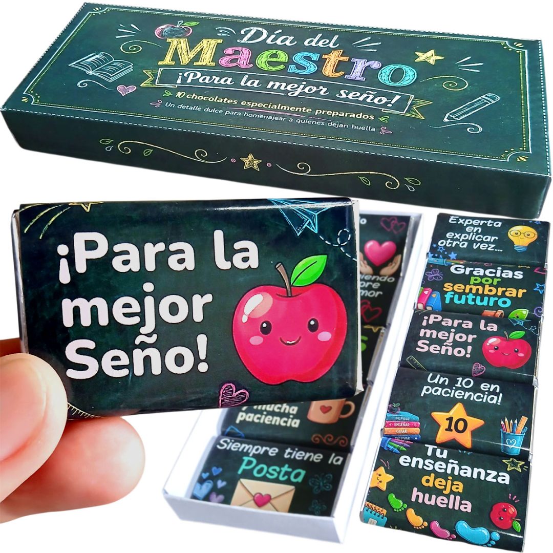 Estuches de 10 Chocolatines Día del Maestro – Edición Especial 🍎✨ - Imagen 10