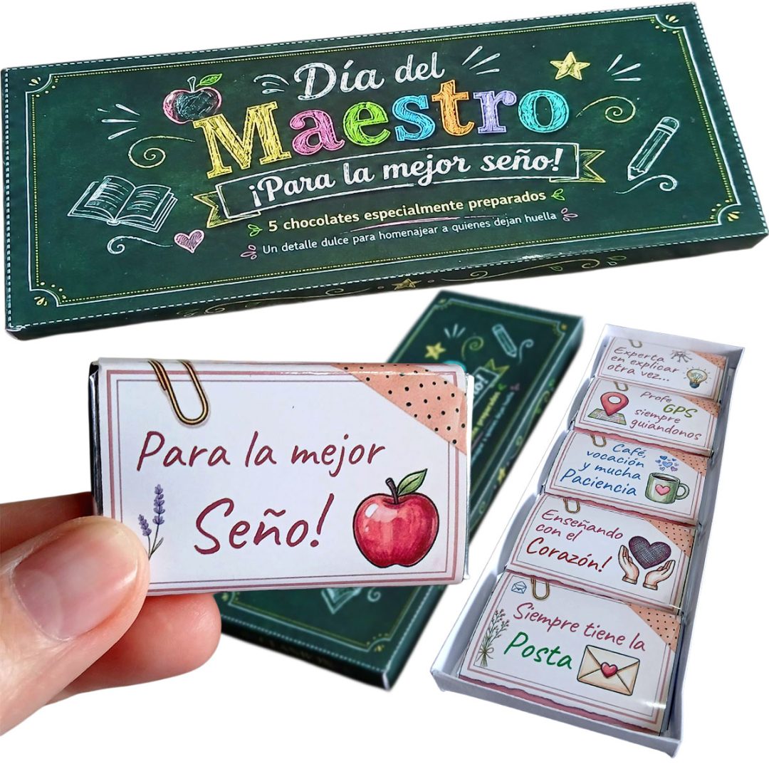 Estuches de 5 Chocolatines Día del Maestro – Edición Especial 🍎✨ - Imagen 5
