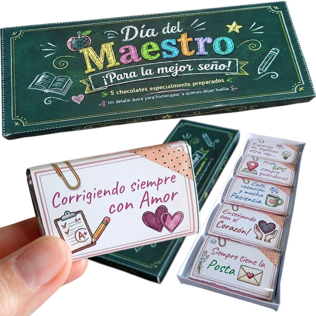 Estuches de 5 Chocolatines Día del Maestro – Edición Especial 🍎✨ - Imagen 4
