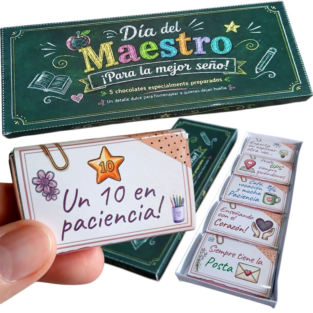 Estuches de 5 Chocolatines Día del Maestro – Edición Especial 🍎✨ - Imagen 3