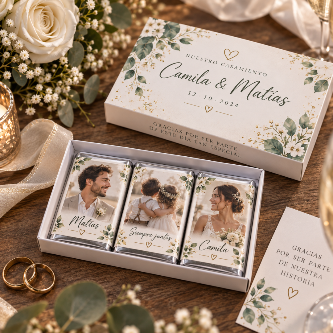 Estuche Personalizado con 3 Chocolates - Souvenir para Eventos ✨🍫 - Imagen 10
