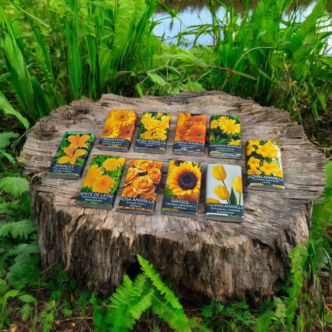 Estuche Chocolatines 10 Flores Amarillas - Primavera, Amistad, Excusa para Regalar🌻☀️ - Imagen 6