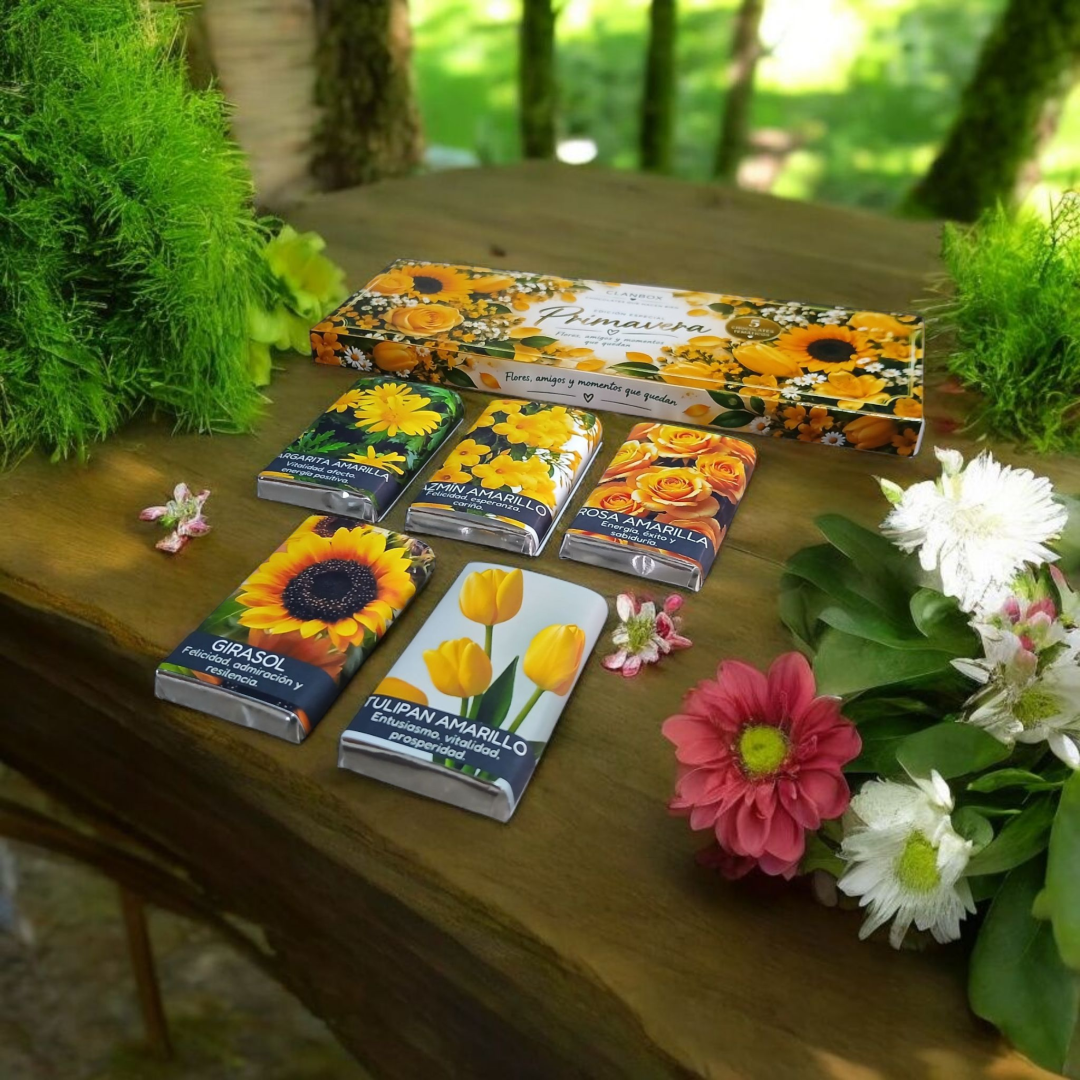 Estuche Chocolatines 5 Flores Amarillas - Primavera, Amistad, Excusa para Regalar🌻☀️ - Imagen 6
