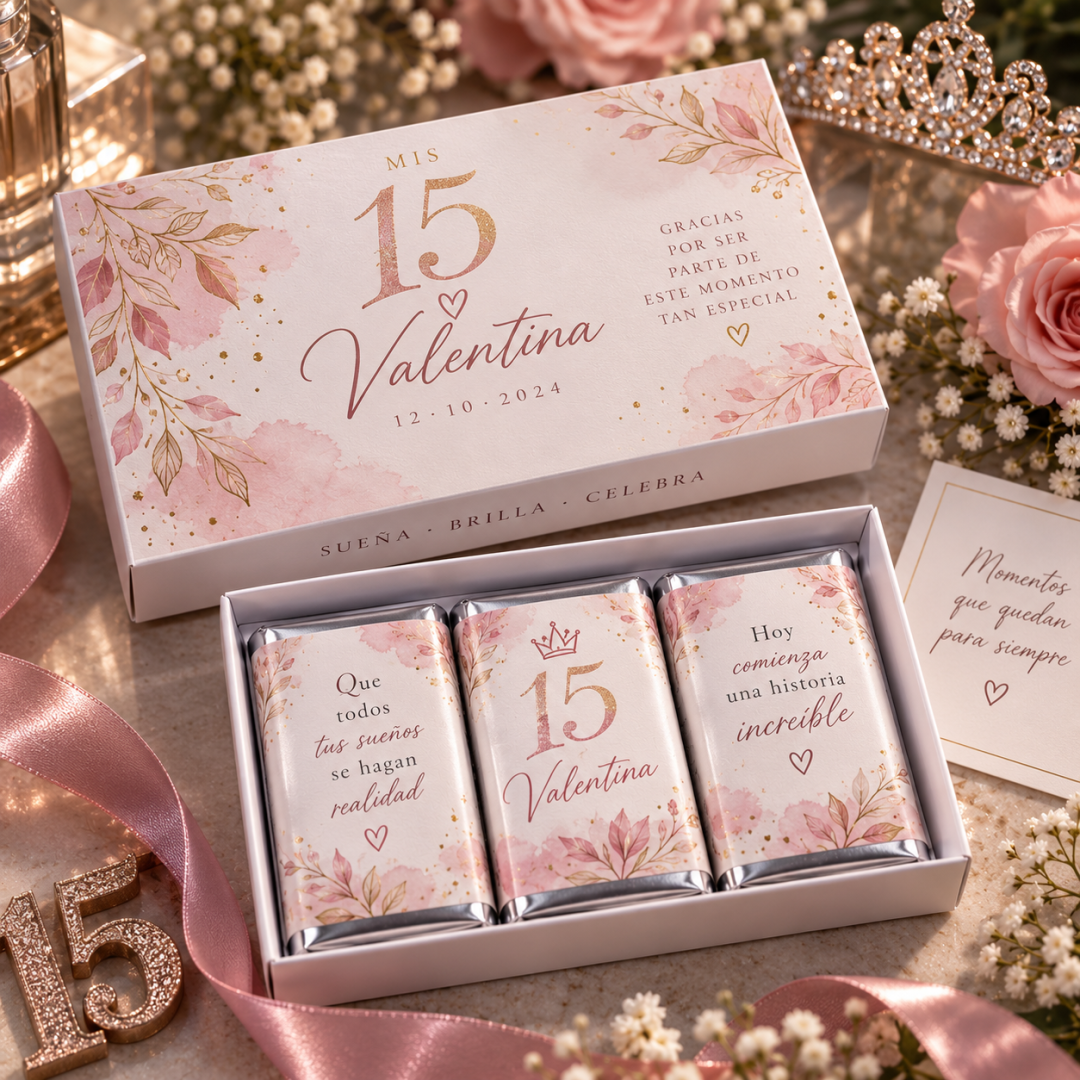 Estuche Personalizado con 3 Chocolates - Souvenir para Eventos ✨🍫 - Imagen 9