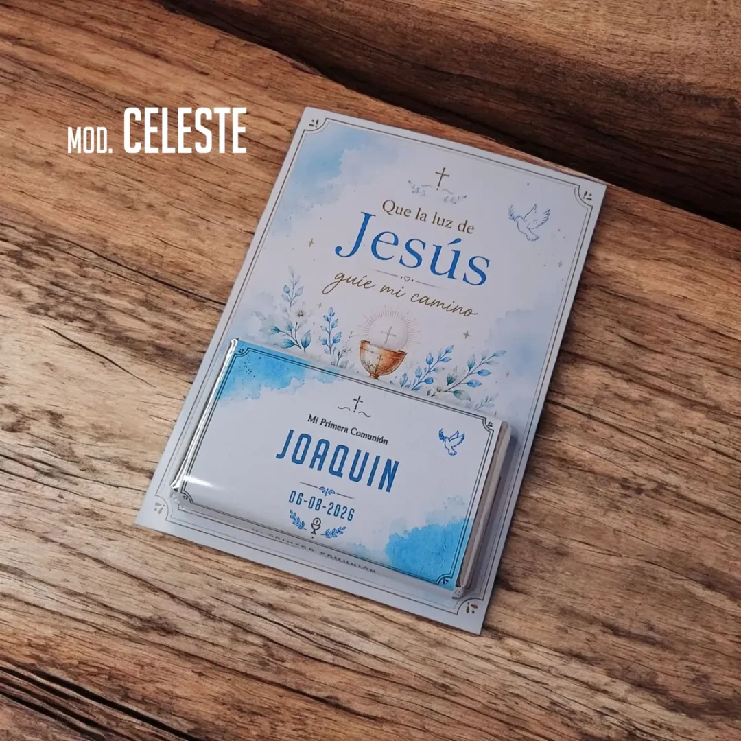 Chocotarjeta Souvenir Comunión/Bautismo 🕊️✨ - Imagen 2