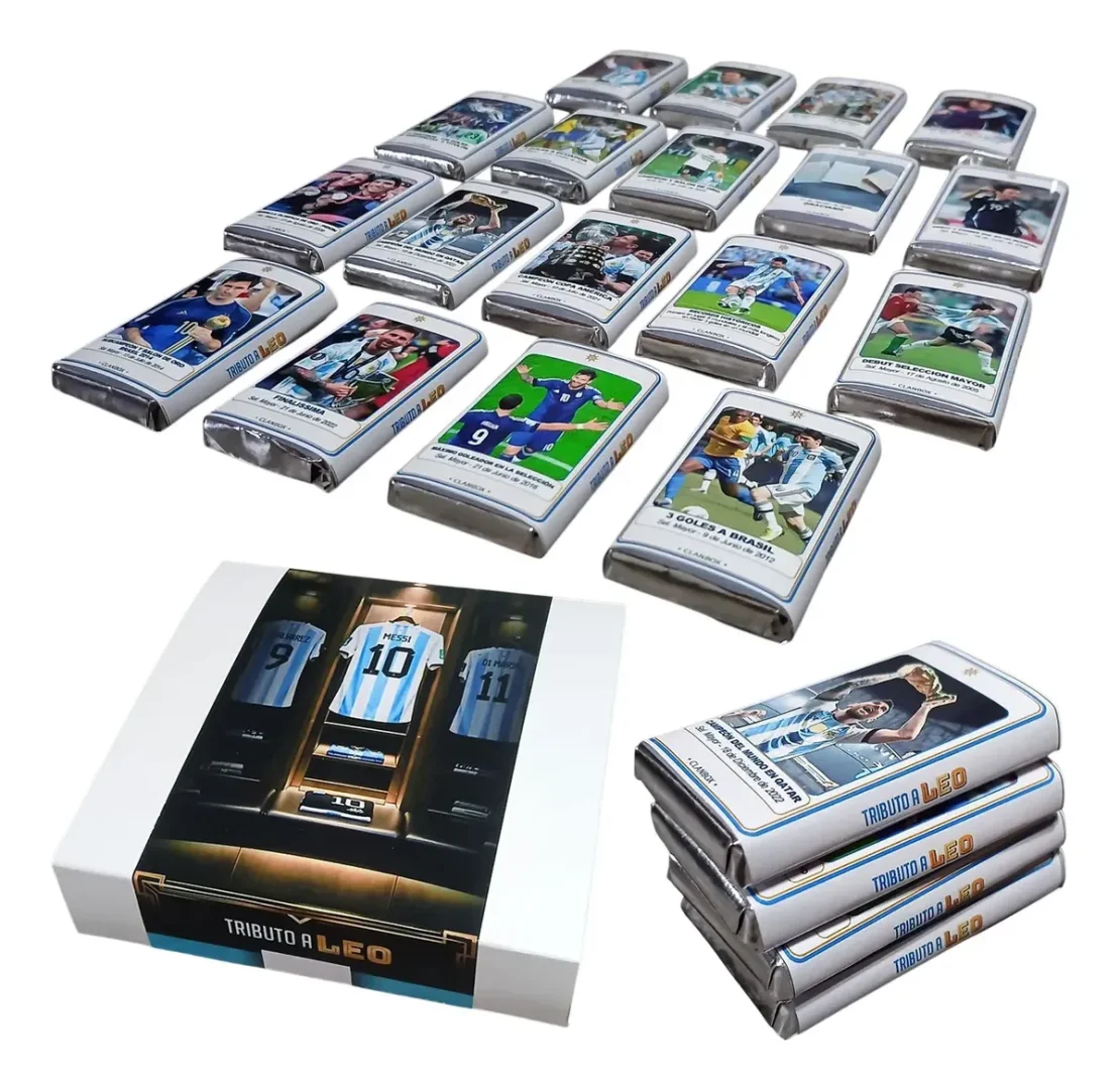 Caja 18 Chocolates Tributo Messi Seleccion Argentina + Regalo