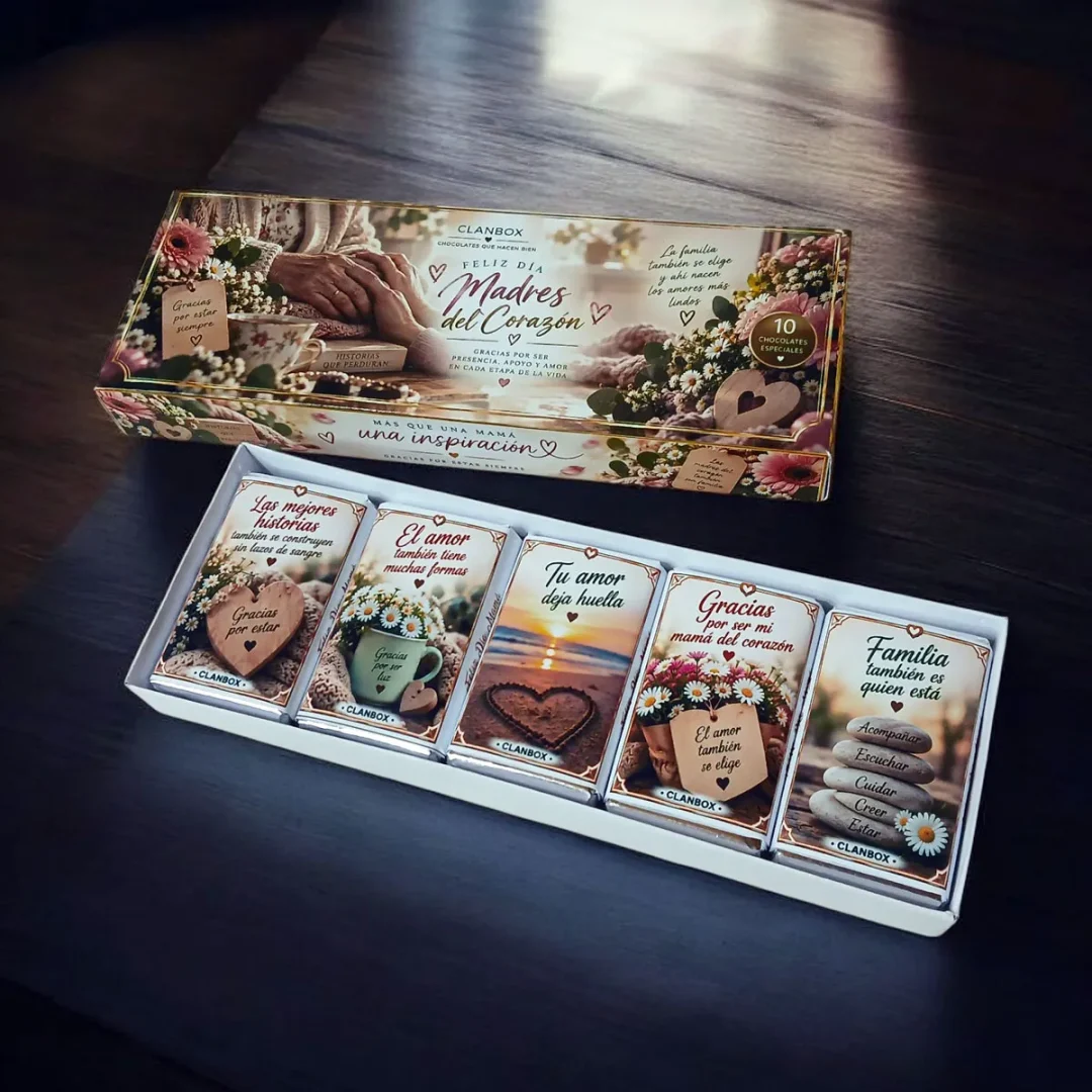 Estuche 10 chocolatines Frases para Mamá del Corazón - Edición Especial: Día de la Madre - Imagen 3