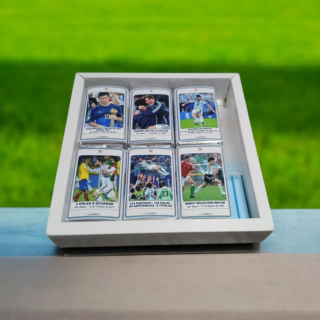 Caja 18 Chocolates Tributo Messi Seleccion Argentina + Regalo - Imagen 6