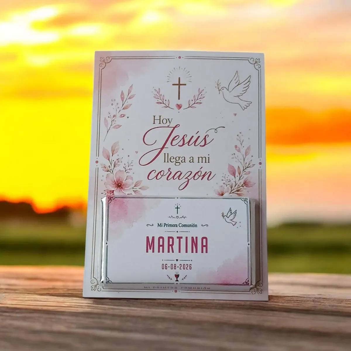 Chocotarjeta Souvenir Comunión/Bautismo 🕊️✨ - Imagen 4