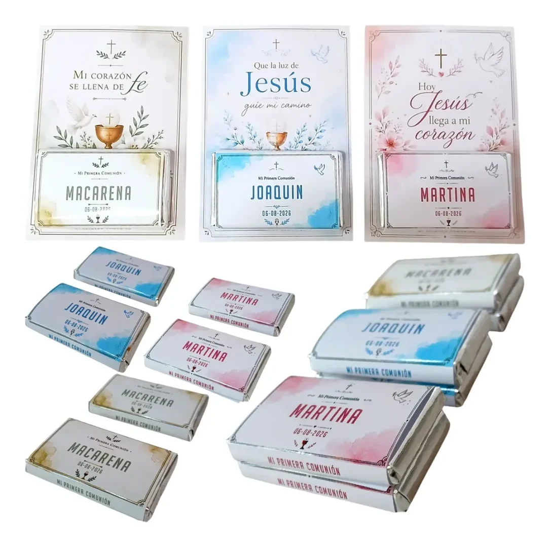 Chocotarjeta Souvenir Comunión/Bautismo 🕊️✨ - Imagen 12
