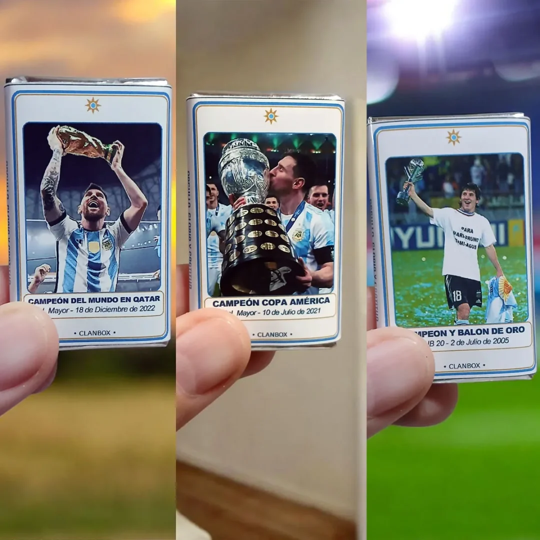 Caja 18 Chocolates Tributo Messi Seleccion Argentina + Regalo - Imagen 2