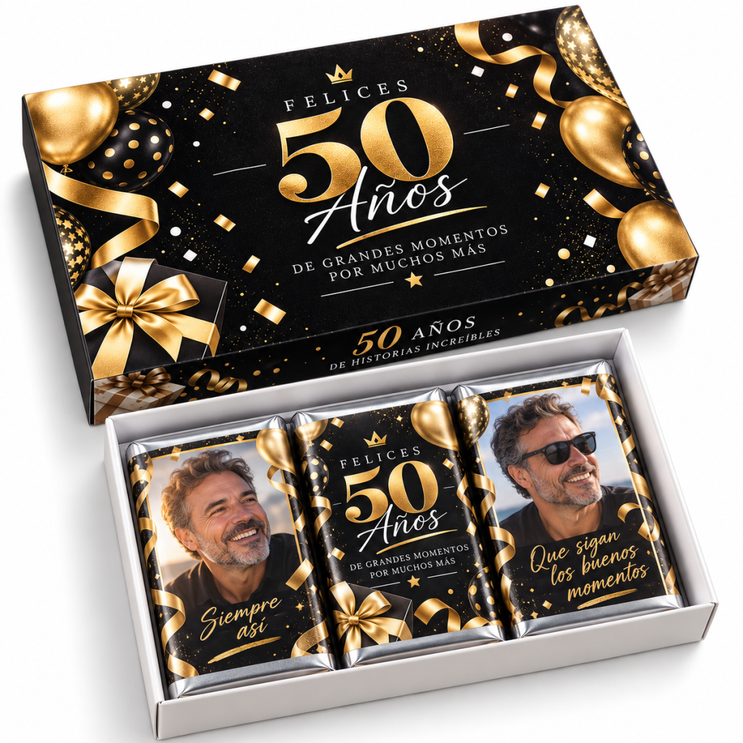 Estuche Personalizado con 3 Chocolates - Souvenir para Eventos ✨🍫