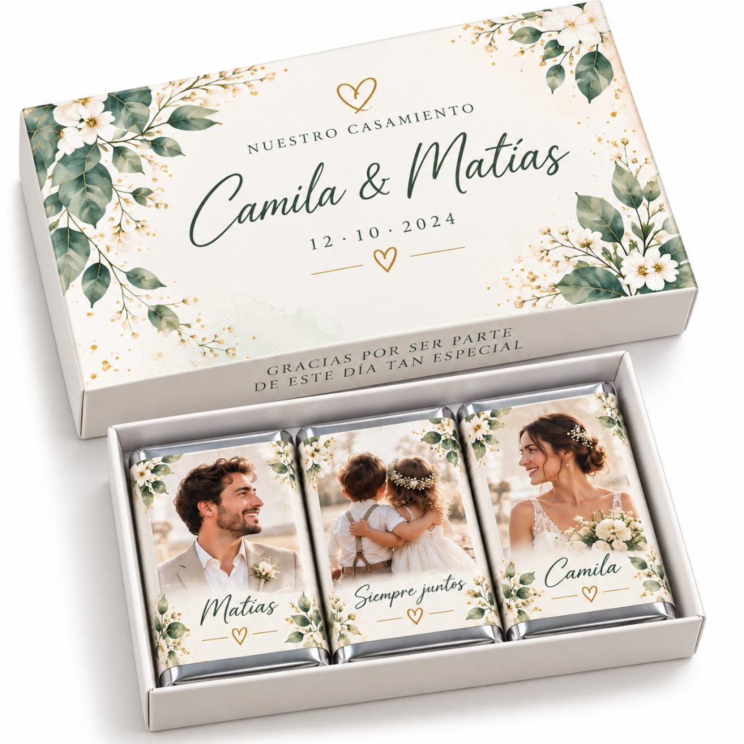 Estuche Personalizado con 3 Chocolates - Souvenir para Eventos ✨🍫 - Imagen 14