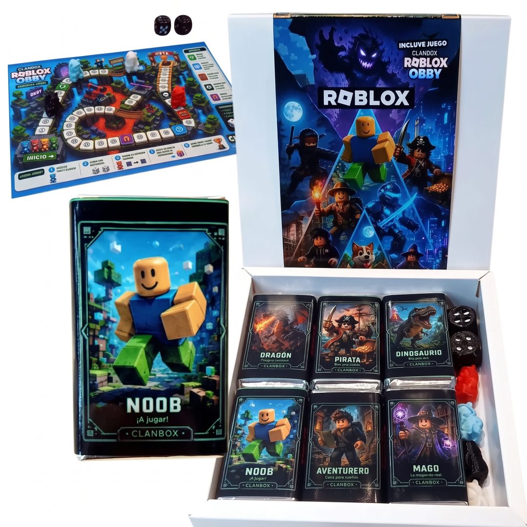 Caja 18 Chocolatines Roblox + Mini Juego Mesa Apto Fanaticos