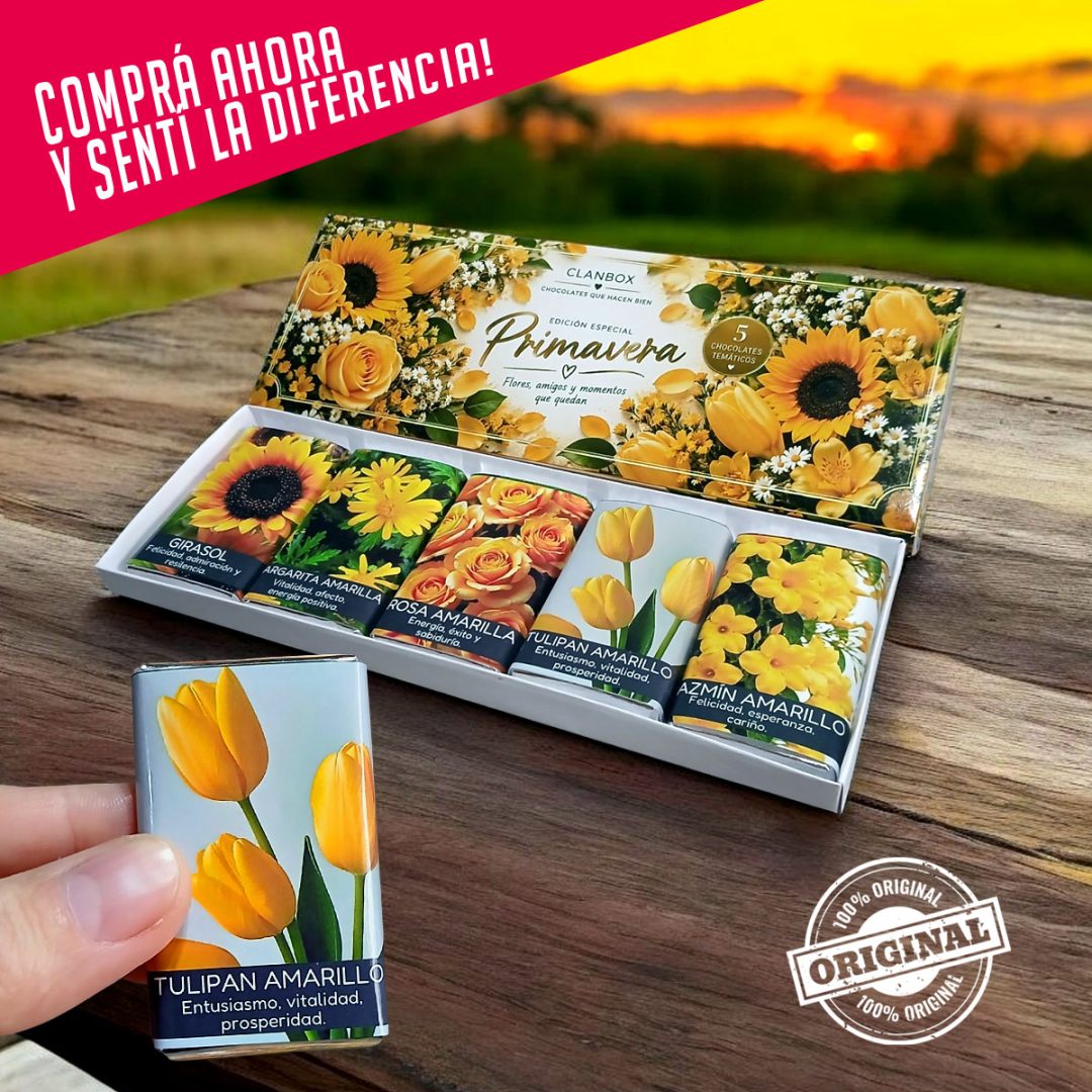 Estuche Chocolatines 5 Flores Amarillas - Primavera, Amistad, Excusa para Regalar🌻☀️ - Imagen 3