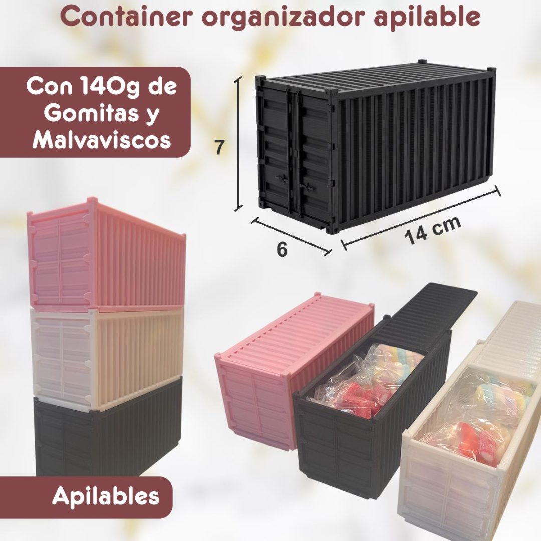 Container con Gomitas y Malvaviscos 140g - Organizador Apilable 🍬📦✨ - Imagen 2