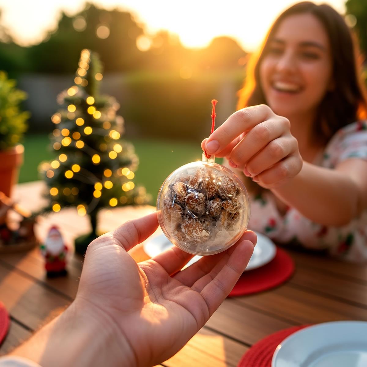 Bola Navidad con Almendras (con Miel y Coco) - Adorno navideño Arbolito - Imagen 7