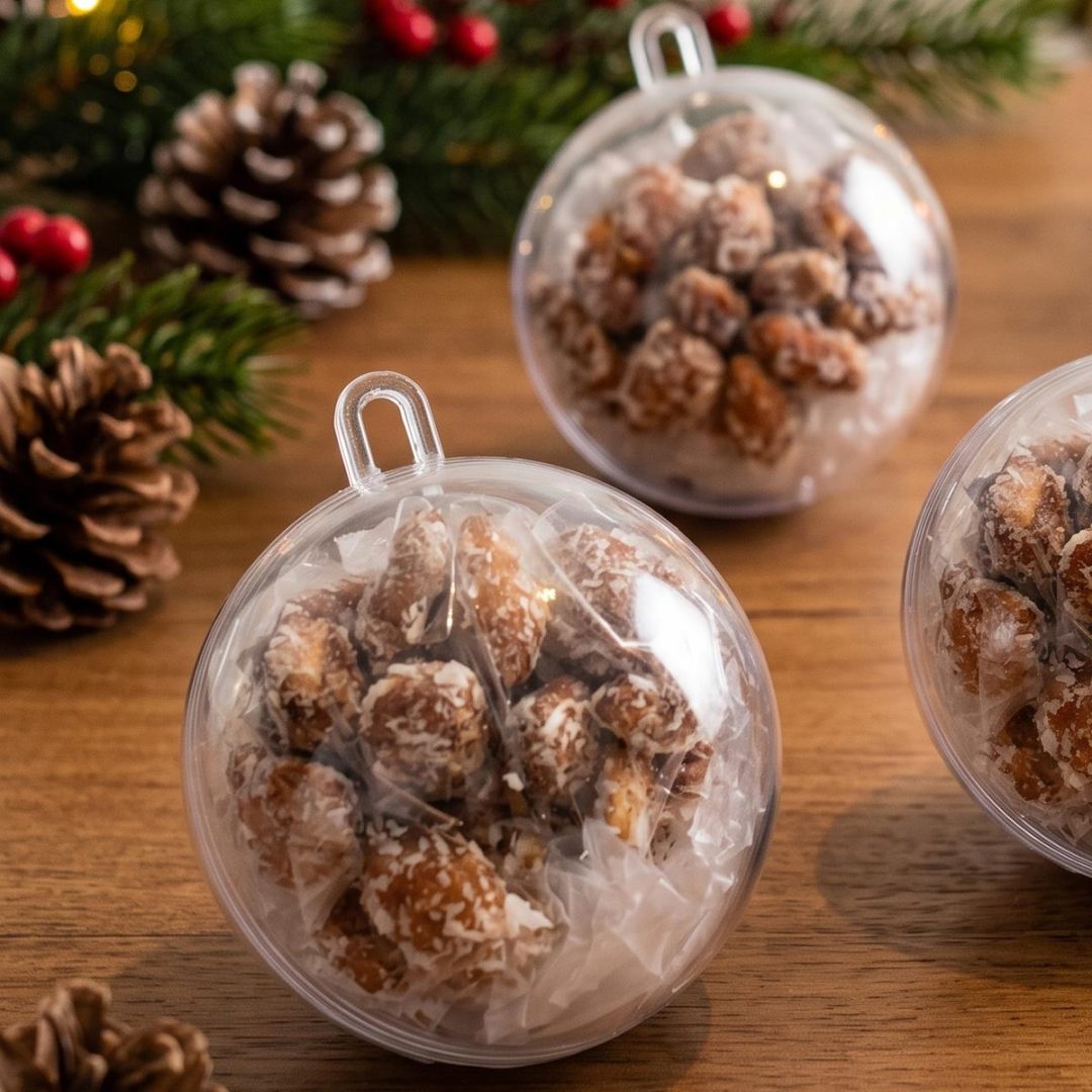 Bola Navidad con Almendras (con Miel y Coco) - Adorno navideño Arbolito - Imagen 6