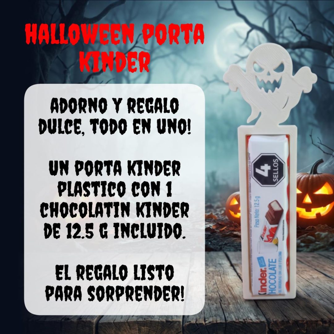 Porta Kinder Halloween con Chocolatin incluído - 1 figura + 1 kinder - Imagen 2